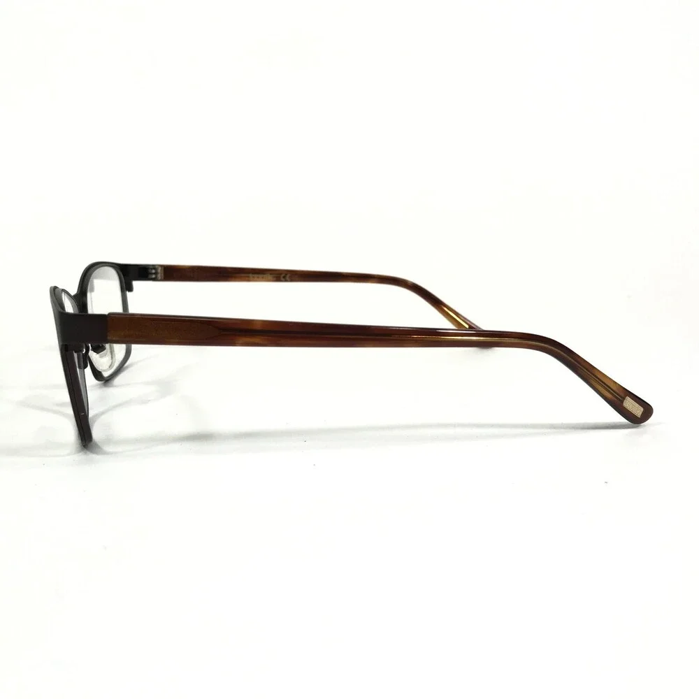 Iconik Eyeglasses Frames Shai C01 Brown Tortoise Square Full Rim 52-16-140
